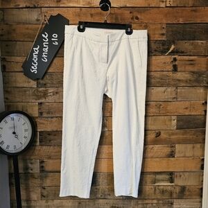 St. Tropez West Women's Ivory Textured Cropped Pants Size 12